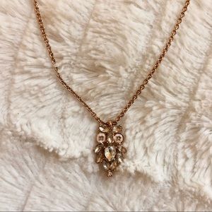 Kate Spade Wise Owl Pendant Necklace — Rose Gold